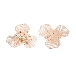 真鍮製ビーズキャップ  花  ライトゴールド  23~23.5x25x4mm  穴：0.9mm&nbsp;KK-N278-01KCG