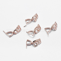 925スターリングシルバーペンダントベイル  アイスピック＆ピンチベイル  ローズゴールド  9x6x1mm  穴：3x6.5mmと1mm  ピン：0.5mm&nbsp;STER-E050-37RG