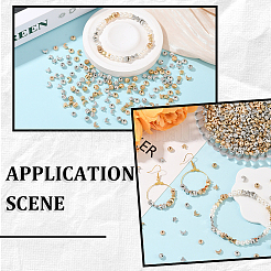 1200 個 6 スタイル CCB プラスチックスペーサービーズ  混合図形  プラチナ·ゴールデン  5~7x5~6x3~6mm  穴：1.4~1.8mm  100個/スタイル&nbsp;CCB-PA0001-09