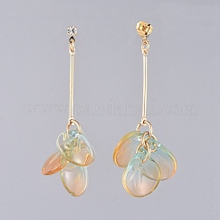 Glass Cluster Beads Dangle Ear Studs&nbsp;EJEW-JE03915-06