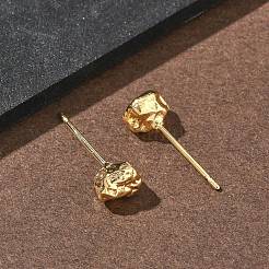 ナゲット真鍮スタッドピアス  18KGP本金メッキ  5x6.5mm&nbsp;EJEW-F403-01G