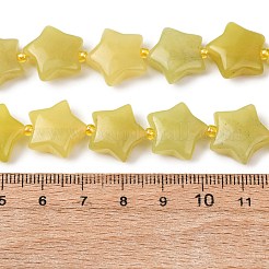 天然石レモンジェイド翡翠ビーズ連売り  スター  シードビーズで  15~15.5x16~16.5x6.5~7mm  穴：1.4mm  約25個/連  15.75''~16.14''（40~41センチメートル）&nbsp;G-K359-E17