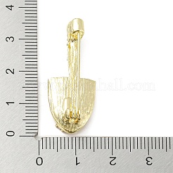 シャベル合金ラインストーンブローチピン  ウェディングブーケパーティーギフトに  ゴールドカラー  35x13x8.5mm&nbsp;JEWB-P029-01G