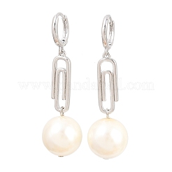Paperclip with Round Brass Hoop Earrings&nbsp;EJEW-Z164-12P