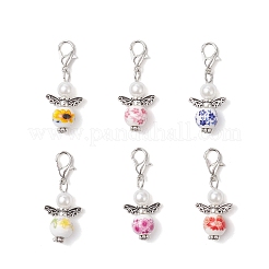 Angel Printed Porcelain Ceramic Pendant Decorations&nbsp;HJEW-JM04347