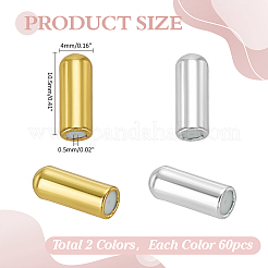 真鍮ブローチ金具 120色 2個  ピンキャップ  内部のゴムと  片穴  ゴールデン＆シルバー  10.5x4mm  半分穴：0.5~0.8mm  60個/カラー&nbsp;MAK-ME0001-13