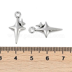 316サージカルステンレスペンダント  星のチャーム  アンティークシルバー  22x11x3mm  穴：2.2mm&nbsp;STAS-G349-35AS
