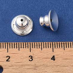 ラックメッキ真鍮イヤーナット  弾丸ピアスキャッチ  ニッケルフリー  長持ちメッキ  銀  10x7mm  穴：0.7mm&nbsp;KK-G480-06S