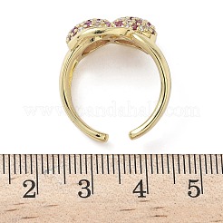 Brass Micro Pave Cubic Zirconia Cuff Rings&nbsp;RJEW-H256-14G-02
