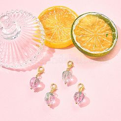 4Pcs Handmade Lampwork Strawberry Pendant Decorations&nbsp;HJEW-FS00041-03
