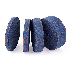 ステッチデニムリボン  服飾材料  DIYクラフトヘアクリップアクセサリーと縫製装飾用  マリンブルー  4cm  10 M /袋&nbsp;OCOR-TAC0009-04D-03