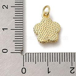 真鍮製のシェルペンダント  花のチャーム  丸カン付き  16KGP本金メッキ  13.5x11.5x2mm&nbsp;KK-R002-12G