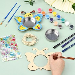 DIY Unfinished Wood Butterfly Shape Pet Feeder Kits for Children's Crafts&nbsp;ST-CJ0009-3