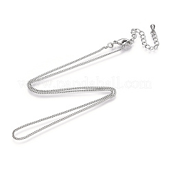Long-Lasting Plated Brass Curb Chain Necklace for Women&nbsp;NJEW-K112-07P-NF-1