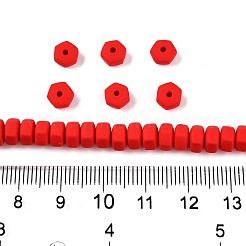 手作りのポリマー粘土ビーズ連  六角  レッド  6x6.5x3.5mm  穴：1.4mm  約109~110個/連  15.63~15.79インチ（39.7~40.1cm）&nbsp;CLAY-T021-01J