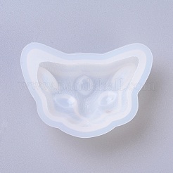 シリコンモールド  レジン型  UVレジン用  エポキシ樹脂ジュエリー作り  猫  ホワイト  49x68x18.5mm&nbsp;X-DIY-G010-06