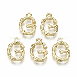 合金ペンダント  カドミウムフリー＆ニッケルフリー＆鉛フリー  竹の頭文字  18KGP本金メッキ  文字.g  g：16x11x3mm  穴：1.5mm&nbsp;X-PALLOY-S137-001G-NR