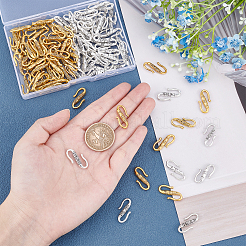 100Pcs 2 Colors Tibetan Style Alloy S-Hook Clasps&nbsp;TIBE-PH0001-40