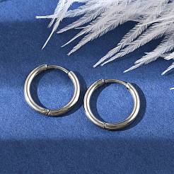 Tarnish Resistant 202 Stainless Steel Huggie Hoop Earrings&nbsp;EJEW-F111A-17mm-P