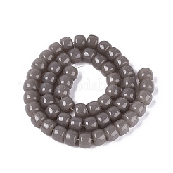 ジェイド風ガラスビーズ連売り  コラム  グレー  9.5~10x8mm  穴：1~1.2mm  約45~49個/連  14.17~16.14インチ（36~41cm）&nbsp;GLAA-Q106-02A-A01