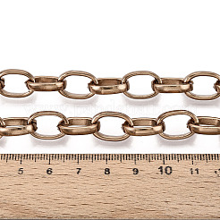 アルミアズキチェーン  溶接されていない  スプールで  アンティークブロンズ  15x10x3mm  約32.81フィート（10m）/ロール&nbsp;CHA-N004-10AB