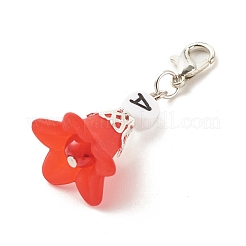 Frosted Flower Transparent Acrylic Pendant Decoration&nbsp;HJEW-JM00628-04