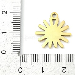 304ステンレスペンダント  エナメル  ゴールドカラー  太陽  17.5x17x1.7mm  穴：1.4mm&nbsp;STAS-F315-07G-01