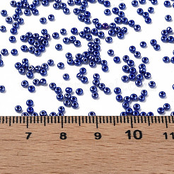 12/0 チェコ不透明ガラスシードビーズ  光沢のある  ラウンド  ダークブルー  2x1mm  穴：0.7mm  約500 G /袋&nbsp;SEED-N004-003C-24