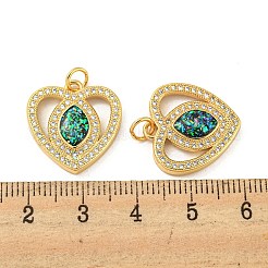 Valentine's Day Brass Micro Pave Cubic Zirconia with Synthetic Opal Pendants&nbsp;KK-D096-02F-G