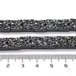 合成磁気無しヘマタイトビーズ連売り  正方形  8.5x8.5x4mm  穴：1mm  約48個/連  15.75インチ（40cm）&nbsp;G-H303-B14