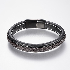 Braided Leather Cord Bracelets&nbsp;BJEW-H561-10