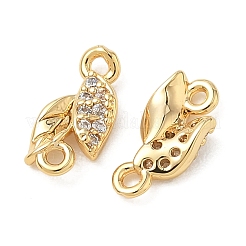 SHEGRACE Brass Micro Pave Clear Cubic Zirconia Connector Charms&nbsp;XGRQ3D518-509G