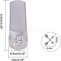 鉄シールスタンプ  模様：矢印  プラチナ  65.5x10mm&nbsp;AJEW-BC0005-29G