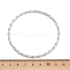 女性用304ステンレススチールツイストバングル  ステンレス鋼色  1/8インチ（0.35cm）  内径：2-5/8インチ（6.7cm）&nbsp;BJEW-G759-06P