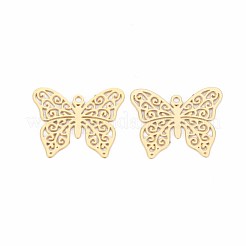 Rack Plating 201 Stainless Steel Filigree Pendants&nbsp;STAS-T057-32G
