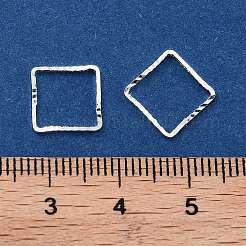 真鍮ビーズフレーム  カドミウムフリー＆鉛フリー  正方形  925銀メッキ  10x10x1mm&nbsp;KK-M288-01S-C