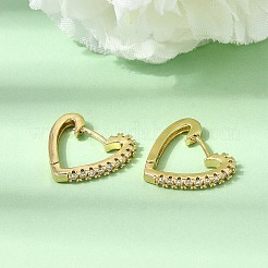 Brass Micro Pave Clear Cubic Zirconia Hoop Earrings&nbsp;EJEW-G473-02G