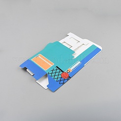 クラフト紙のボール紙ジュエリーボックス  バッグ  コーンフラワーブルー  10x6.5x12cm&nbsp;AJEW-CJ0010-01A