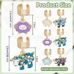 12Pcs 6 Style Alloy Enamel Stethoscope Pendant Decorations&nbsp;HJEW-OC00170