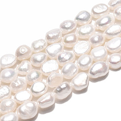 天然養殖淡水パールビーズ連売り  研磨両側  乳白色  5.5~9x5~6.5x3~6mm  穴：0.6mm  約24~25個/連  6.69~7.09インチ（17~18cm）&nbsp;PEAR-N028-03