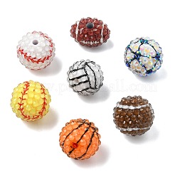 35個 7スタイル スポーツ不透明アクリルビーズ  混合図形  ミックスカラー  18~21x13.5~20mm  穴：2.3~4mm  5個/スタイル&nbsp;MACR-CJ0002-38
