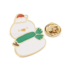 クリスマステーマの漫画合金ブローチ  エナメルピン  雪だるま  28x23mm&nbsp;JEWB-A025-01E