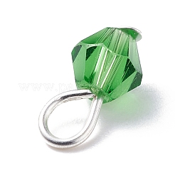 カット加工ガラスチャーム  鉄製平頭ピン付き  双円錐形  ミックスカラー  12x6mm  穴：2.8~3.3mm&nbsp;PALLOY-JF01126
