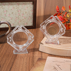 2Pcs Transparent Plastic Rotatable Commemorative Coin Storage Box&nbsp;DJEW-SP0001-09