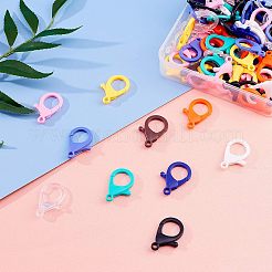 プラスチックカニカン  ミックスカラー  35x24.5x6mm  穴：3mm  10色  10個/カラー  100個/箱&nbsp;KY-FH0001-02
