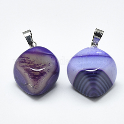 Natural Banded Agate/Striped Agate Pendants&nbsp;G-T122-19C