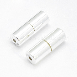 925スターリングシルバーネジ式クラスプ  コラム  銀  11x4mm  穴：1mm&nbsp;STER-G019-10S-4mm