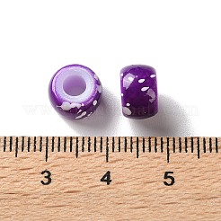 スプレー塗装されたABSプラスチック製のヨーロッパのビーズ  大穴ビーズ  ラウンド  パープル  9x6mm  穴：4mm  約1600個/500g&nbsp;KY-G033-01A-07