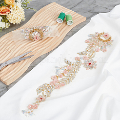 ポリエステルフラワー  DIY 裁縫装飾  プラスチックスパンコール付き  カラフル  420x100x5mm&nbsp;DIY-WH0622-651