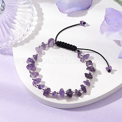 Natural Amethyst Braided Bead Bracelets for Women&nbsp;BJEW-JB11107-04